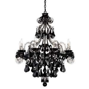   Worldwide Lighting 6739 55BK Cappela 9 Light Pendant in Wet Black