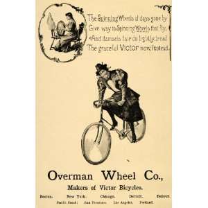  1895 Ad Overman Wheel Victor Bicycles Weaving Loom 
