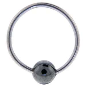  18 Gauge BCR HEMATITE Captive Ring 7/16 4mm: Jewelry