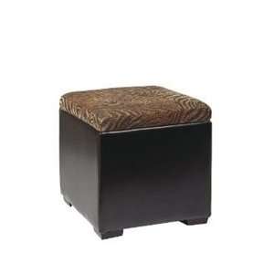   Fabric Storage Ottoman with Wood Serving Tray DTR817: Home & Kitchen