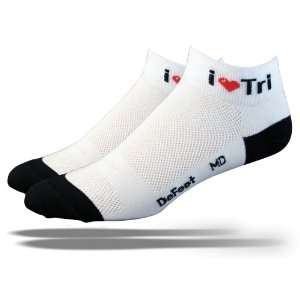  DeFeet Mens Speede I Love Tri Sock, White, Medium: Sports 