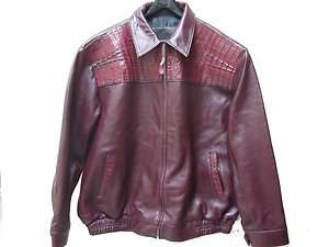 Gator Genuine Caiman Hornback & Tail Jacket Burgundy Size L   6XL 