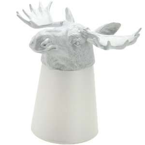  KG002 Moose: White Moose Animal Shot Glass: Office 