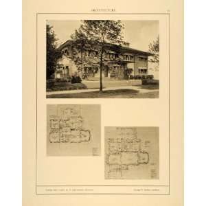  1915 Print H. M. Stevenson Home Chicago Blueprints G. W 