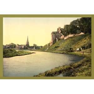  Kidwelly, Carmarthen, Wales 12X18 Art Paper with Gold 