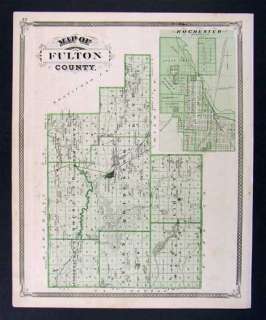 1876 Indiana County Map Fulton Rochester Auburn Plans  
