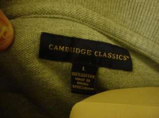 Cambridge Classics Mens Polo Golf Shirt   size L   gray   100% Cotton 