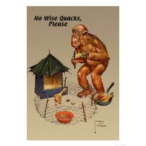  No Wise Quacks Please Giclee Poster Print by Lawson Wood 