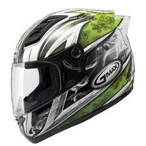   Full Face Street Helmet   White/Green Small   72 4885S: Automotive