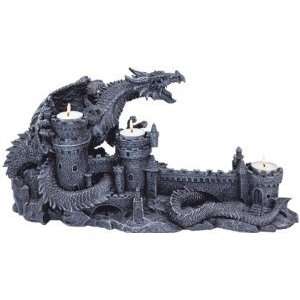   Gothic Medieval Dragon Castle Candle Holder Stand