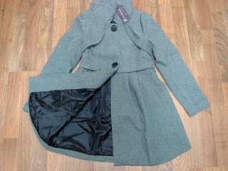 Womens Empire Waist Capelet Pleated Jacket Coat US Size S XL Burgundy 
