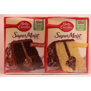 Betty Crocker Super Moist Cake Mix Two Kinds Yellow and Devils food 