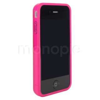 Flexible Pink See through TPU Silicone Skin Gel Cover Case for iPhone 