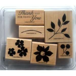 Stampin Up Best Blossoms Wood Mounted Rubber Stamp RETIRED 2006 