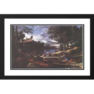 Poussin, Nicolas 24x18 Framed and Double Matted Landscape with a Man 