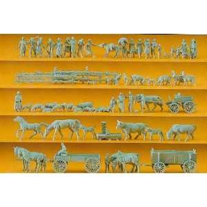  Preiser 16327 Rural Groupswagons Animals Etc. (100) Toys 