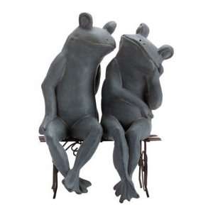  Alabastrite Lover Frogs on Metal Bench: Home & Kitchen