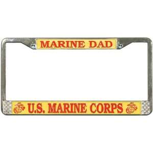  U.S. Marine DAD License Plate Frame (Chrome) Automotive