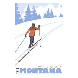  Cross Country Skier, Wisdom, Montana Giclee Poster Print 