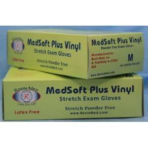  MedSoft Plus Stretch Vinyl Exam Glove, Powder Free, MD, 10 