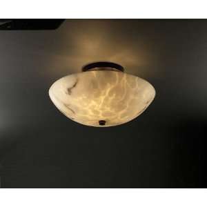  Faux Alabaster Semi Flush Bronze Ceiling Light: Home 