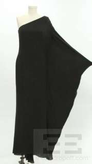 Carolina Herrera Black Silk Butterfly Sleeve Long Gown Size 10  