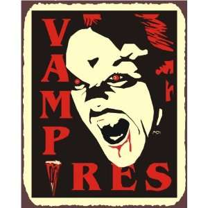   : Vampires Halloween Vintage Metal Art Retro Tin Sign: Home & Kitchen