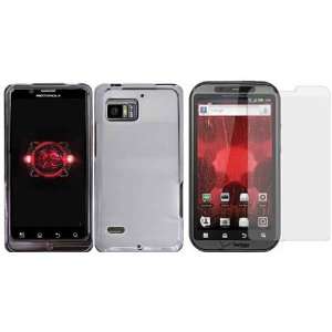 Pink Splash Hard Case Cover+LCD Screen Protector for Motorola Droid 