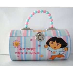   Striped Rollbag Style Tin Handbag with Beaded Handle Toys & Games