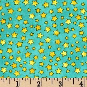   Kids Twinkle Stars Teal Fabric By The Yard: Arts, Crafts & Sewing