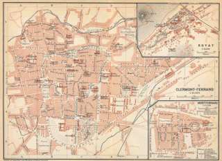 France: CLERMONT FERRAND.Old vintage City Map Plan.1911  