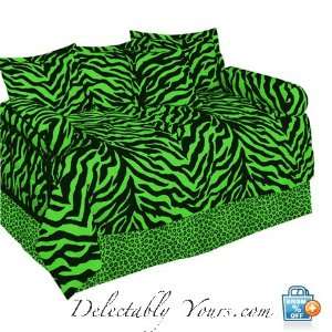   Green Zebra Daybed Bedding Cover Set & Bolster Pillows: Home & Kitchen