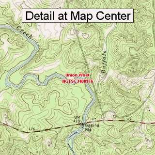 USGS Topographic Quadrangle Map   Union West, South Carolina (Folded 