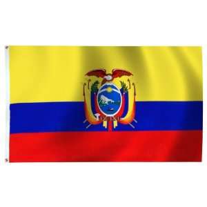  Ecuador Flag (With Seal) 3X5 Foot E Poly Patio, Lawn 