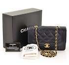 Neiman Purchase Classic Chanel Navy Leather Bag  
