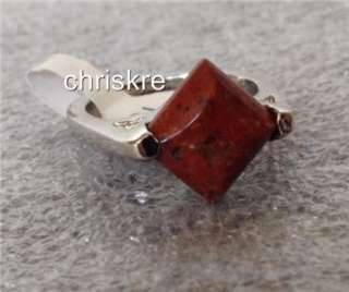   Stone Silver Ring Size 8 9 Square Cut USA Seller FREEshipping  