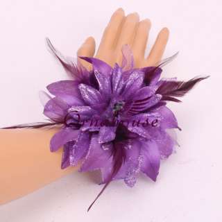 Charm Purple Cactus Flower Style Rubber Band Hair Accessory &Bracelet 