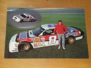 Bobby Hillin Snickers Buick 1990 NASCAR racing postcard  