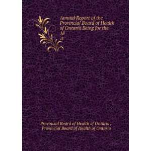   of Health of Ontario Provincial Board of Health of Ontario  Books