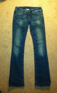 True Religion Boot Cut Jeans Sz 26 w/ gem buttons  