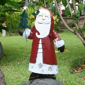   Santa~Bali Iron Candle Holder~Handmade Art~Home Decor: Home & Kitchen