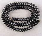17 inch graduated string of beautiful jet contemporary made beads