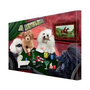  House of Poodles Dogs Playing Poker Canvas 16 x 20: Arts 