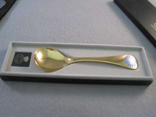 Georg Jensen Annual Spoon 1980 Chicory Gold Plated Sterling Silver 