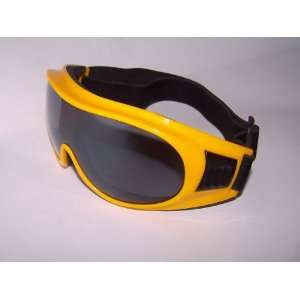  New Goggles Yellow Frame Black Lens Uv Protection Sports 