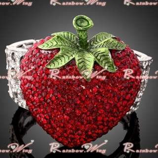 Best Gift 18K Swarovski Crystal Strawberry Bracelet Bangle Cuff 003 