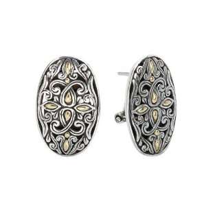 Sterling silver and 18k gold Enchanta Collection Celtic design oval 