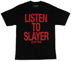 Mighty Healthy Listen To Slayer T Shirt   Black    