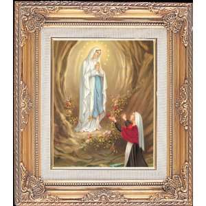  Our Lady of Lourdes by Simeone Framed Art, 13.5 x 15.5 