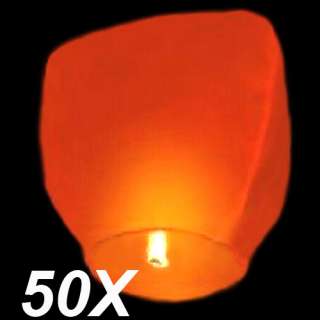 50 X Sky Fire Chinese Lantern Party Hot Sell Orange  